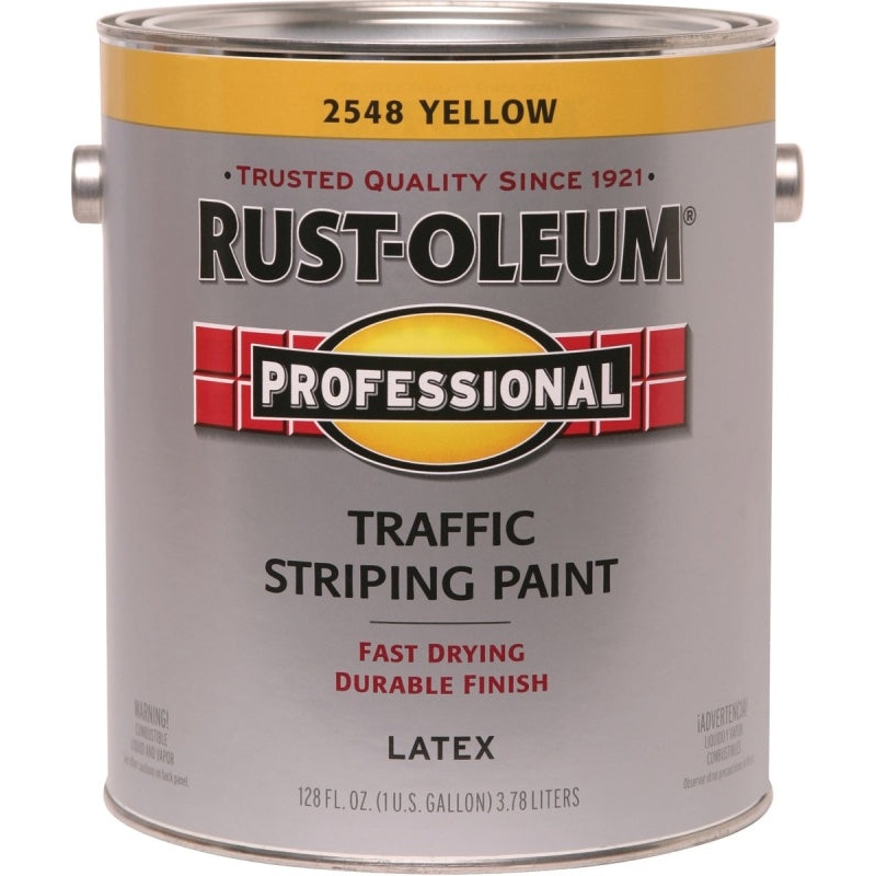 Rust-Oleum 2548402 Traffic Striping Paint, Flat, Traffic Yellow, 1 gal Pail, Pack of 2