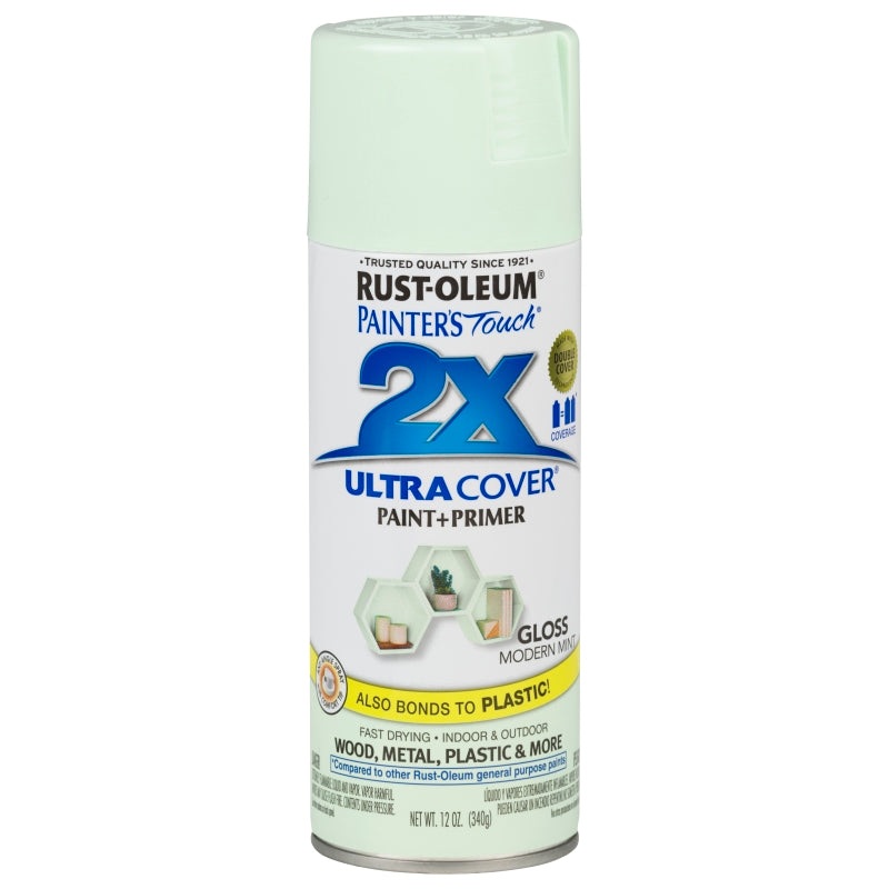 Rust-Oleum 329200 Spray Paint, Gloss, Modern Mint, 12 oz, Can