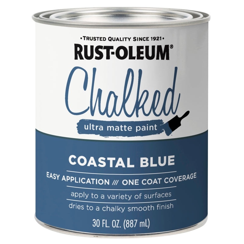 Rust-Oleum 329207 Chalk Spray Paint, Ultra Matte Chalky, Coastal Blue, 30 oz, Can, Pack of 2