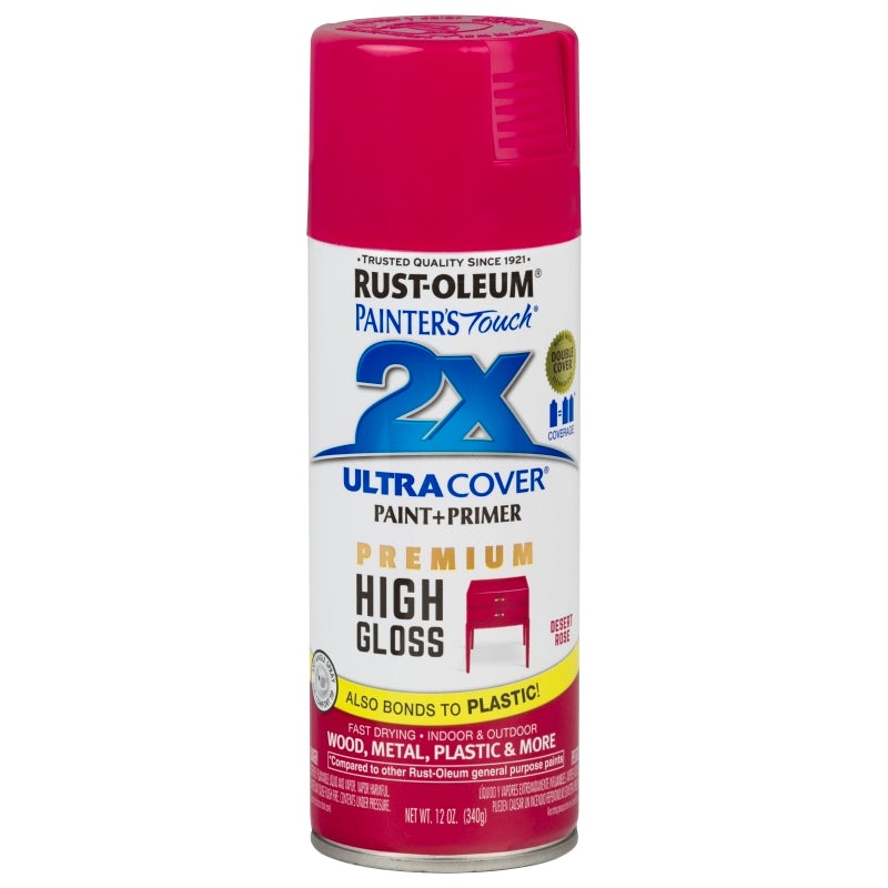 Rust-Oleum 331176 Spray Paint, High-Gloss, Desert Rose, 12 oz, Can