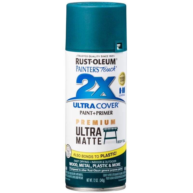 Rust-Oleum 331185 Spray Paint, Matte, Deep Teal, 12 oz, Can