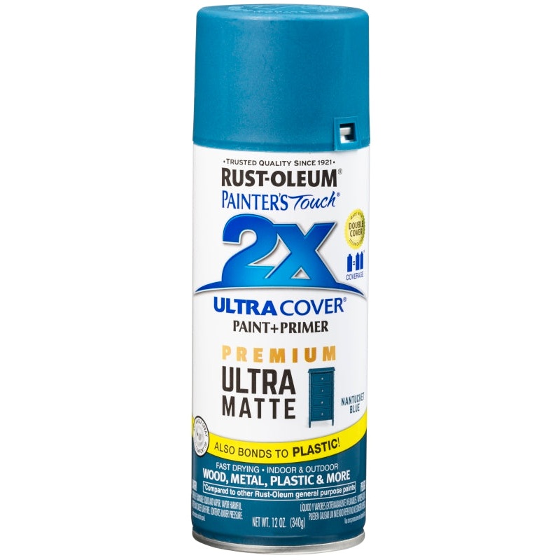 Rust-Oleum 331188 Spray Paint, Matte, Nantucket Blue, 12 oz, Can