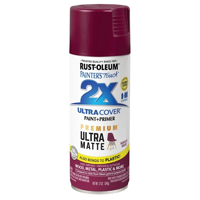 Rust-Oleum 331189 Spray Paint, Matte, Harvest Grape, 12 oz, Can
