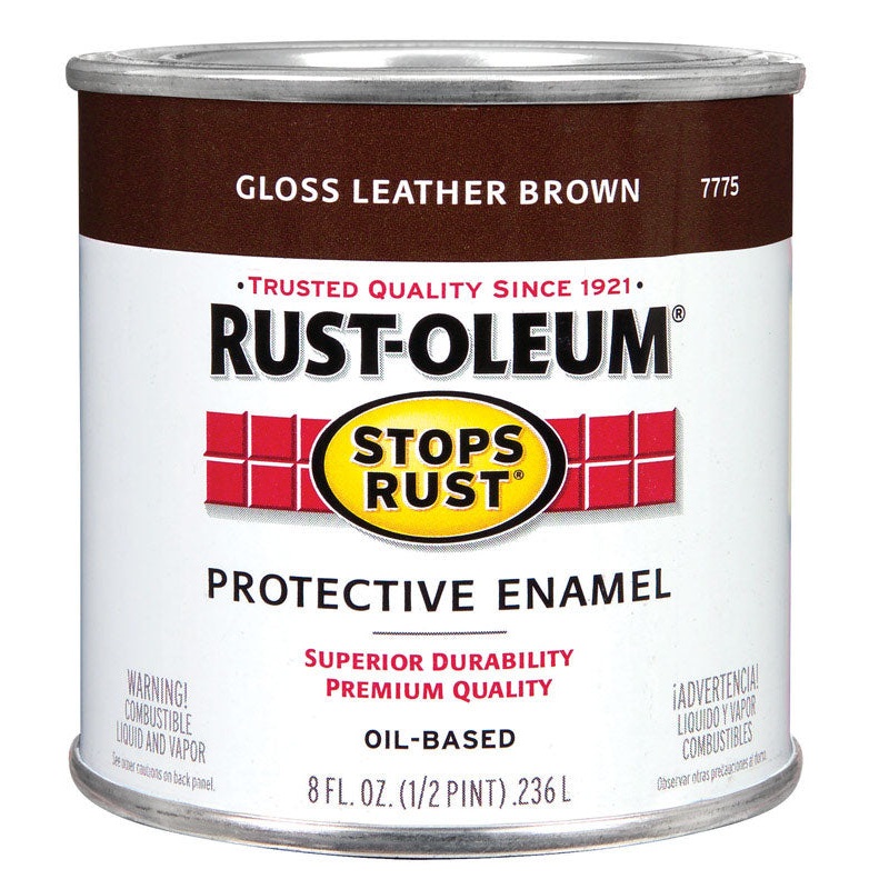 Rust-Oleum Oil Based Protective Enamel Leather Brown Gloss 1/2 pt.