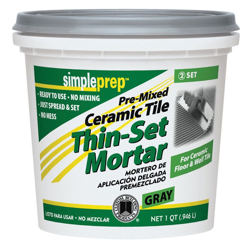 Simpleset Pre-Mixed Ceramic Tile Gray Thin-Set Mortar 1 qt.