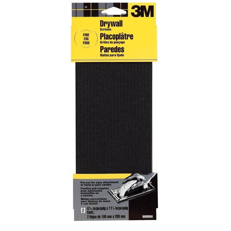 3M Silicon Carbide Drywall Sanding Screen 11-1/4 in. L 120 Grit Fine 2 pk