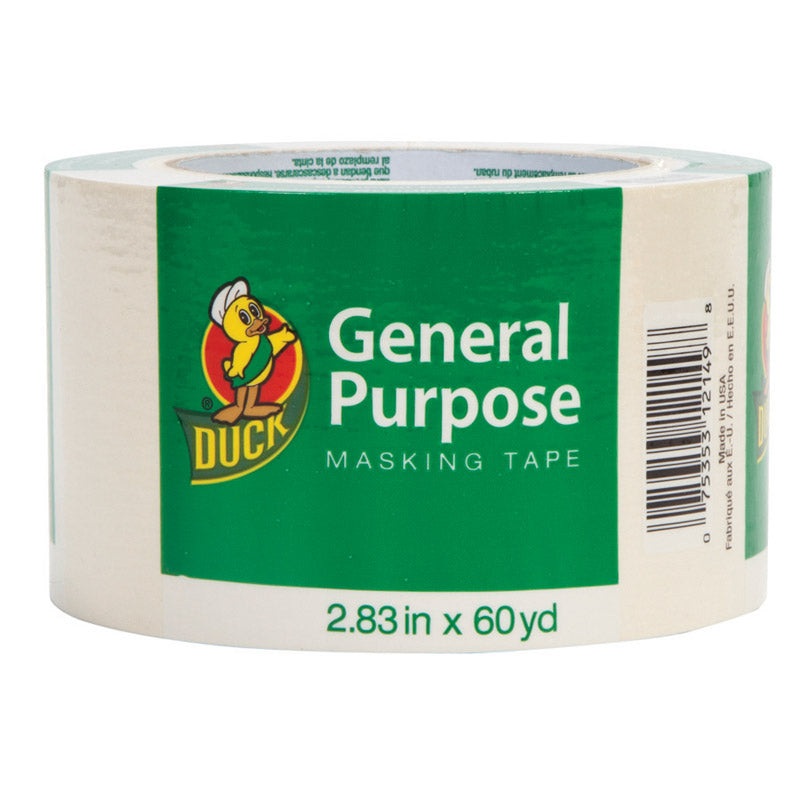 Duck 2.83 in. W x 60 yd. L General Purpose Masking Tape Regular Strength Tan 1 pk