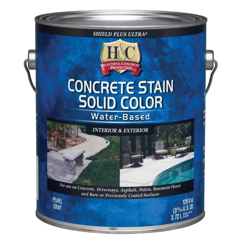 H&C Shield Plus Ultra Solid Color Water-Based Concrete Stain Pearl Gray Tintable 1 gal.