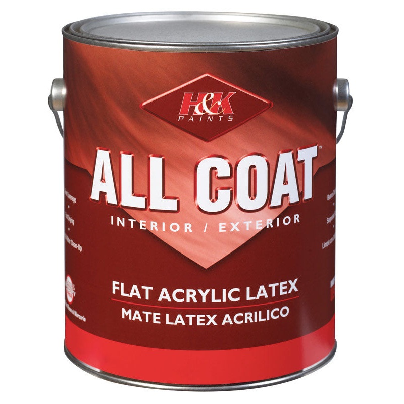 H&K Company All Coat Interior/Exterior Acrylic Latex Paint Basic White Flat 1 gal.