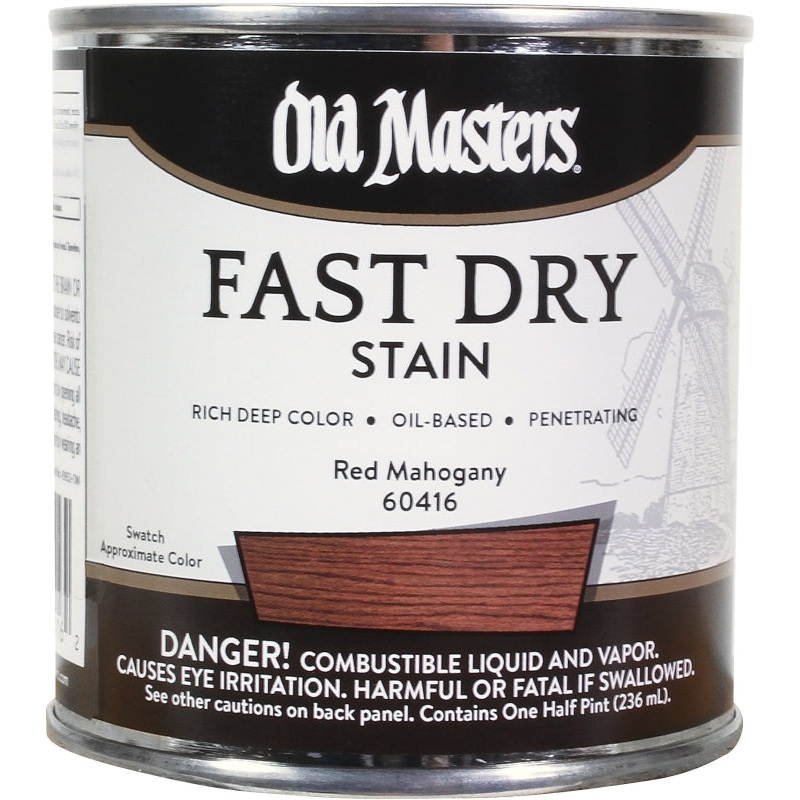 Old Masters 60416 Fast Dry Stain, Red Mahogany, Liquid, 1/2 pt