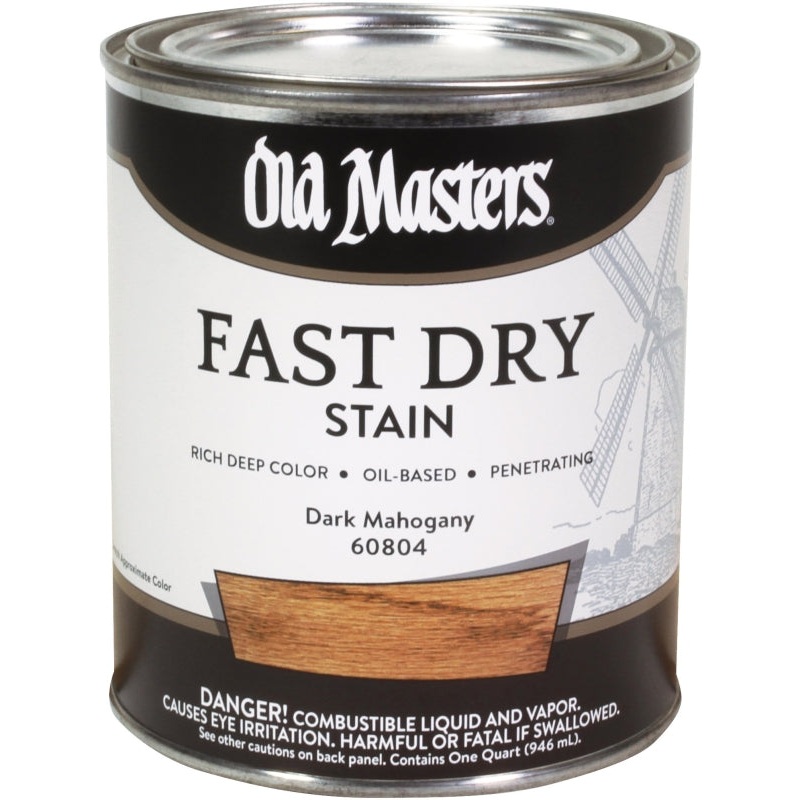 Old Masters 60804 Fast Dry Stain, Dark Mahogany, Liquid, 1 qt