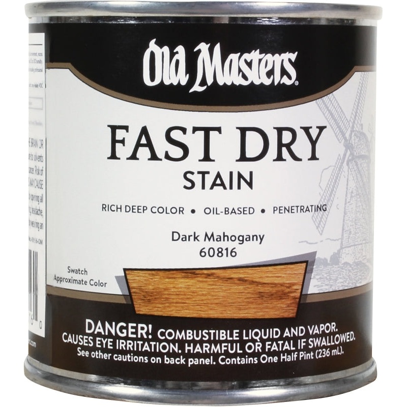 Old Masters 60816 Fast Dry Stain, Dark Mahogany, Liquid, 1/2 pt
