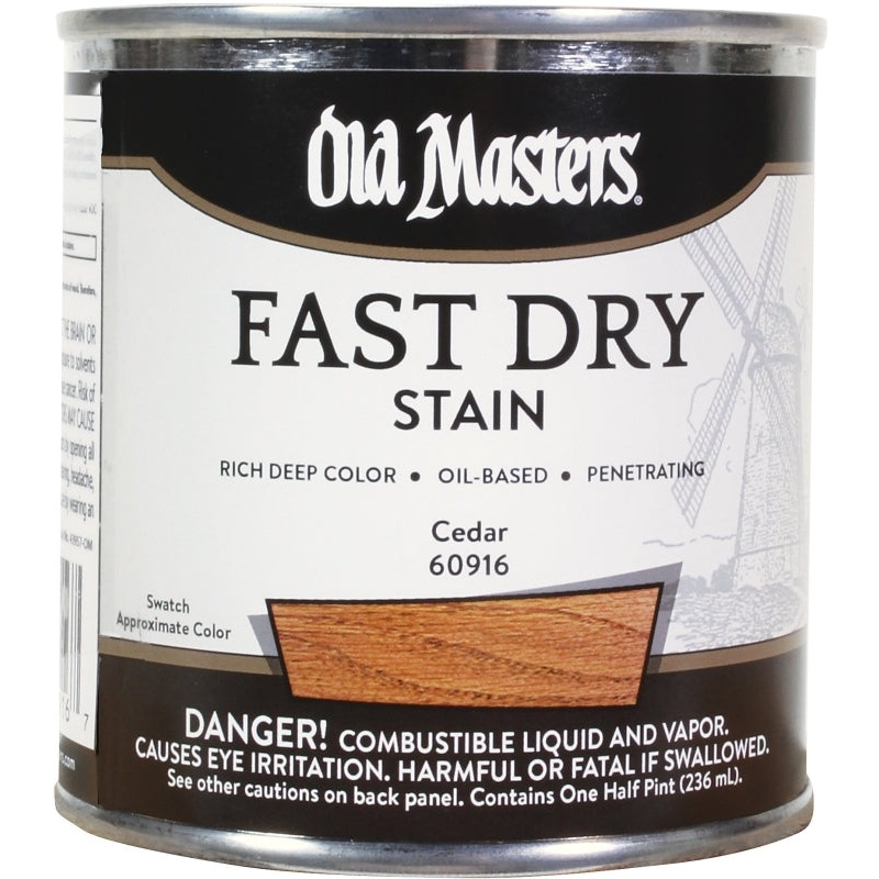 Old Masters 60916 Fast Dry Stain, Cedar, Liquid, 1/2 pt