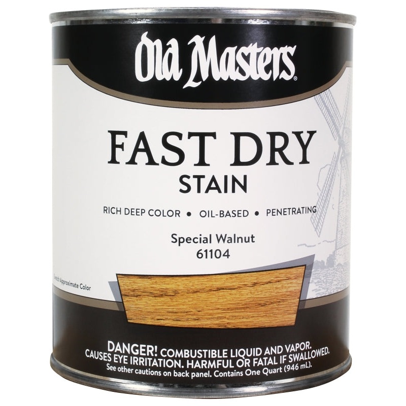 Old Masters 61104 Fast Dry Stain, Special Walnut, Liquid, 1 qt