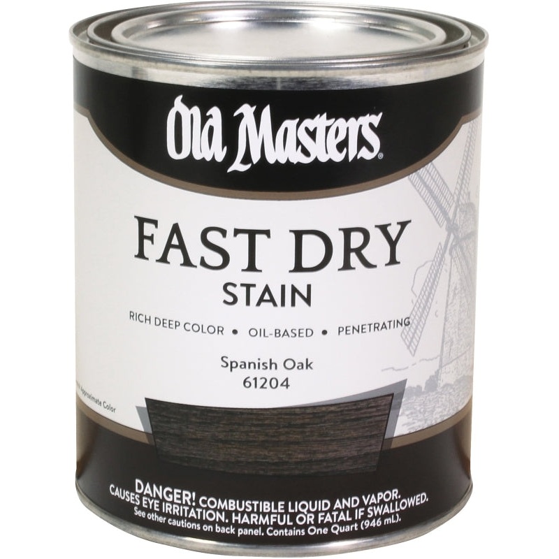 Old Masters 61204 Fast Dry Stain, Spanish Oak, Liquid, 1 qt