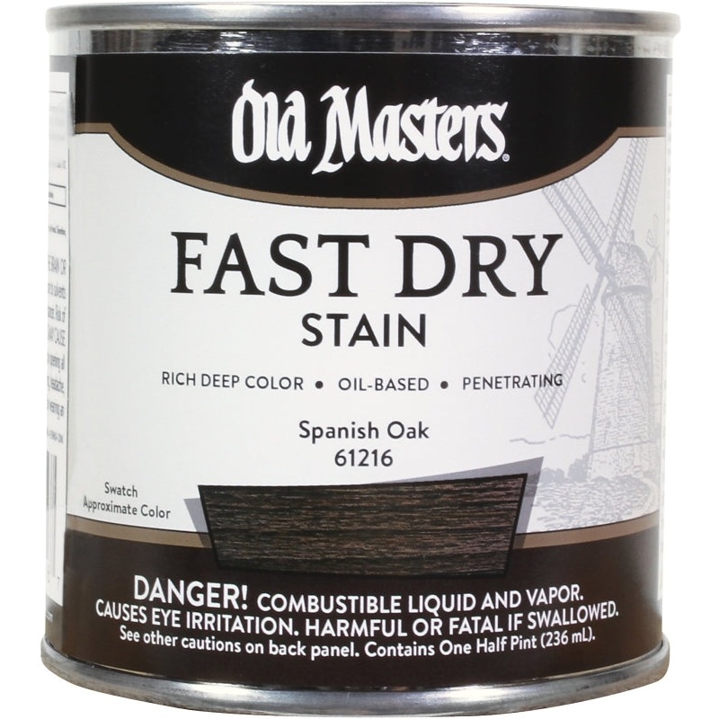 Old Masters 61216 Fast Dry Stain, Spanish Oak, Liquid, 1/2 pt