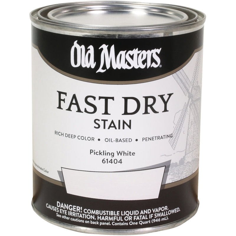 Old Masters 61404 Fast Dry Stain, Pickling White, Liquid, 1 qt