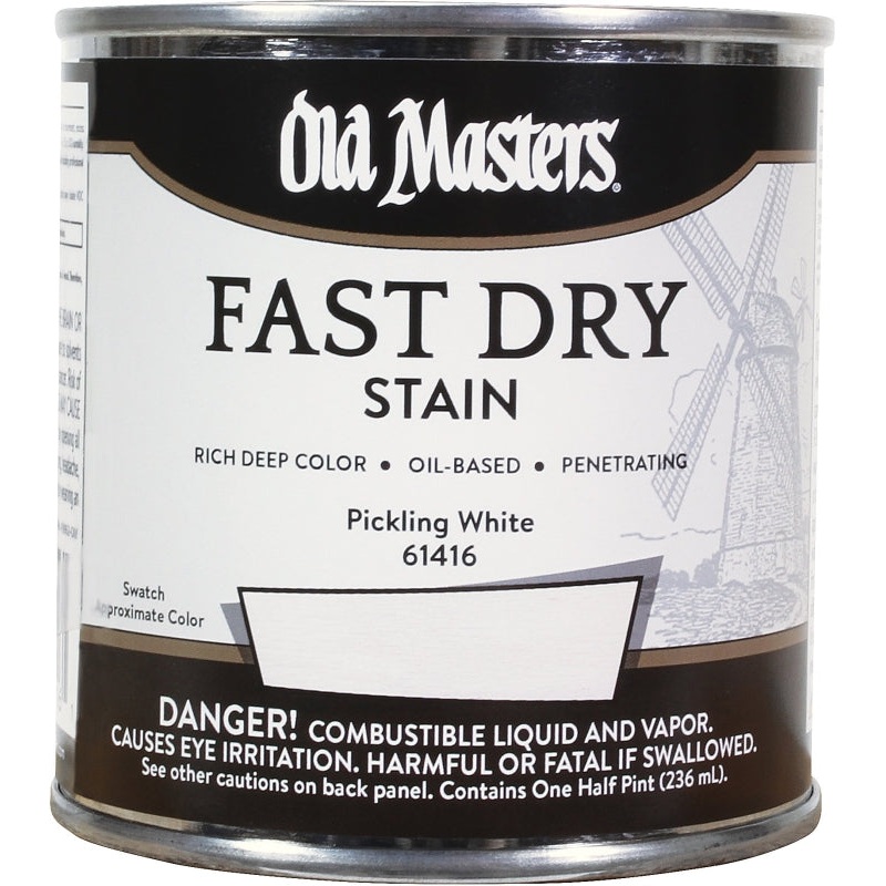 Old Masters 61416 Fast Dry Stain, Pickling White, Liquid, 1/2 pt