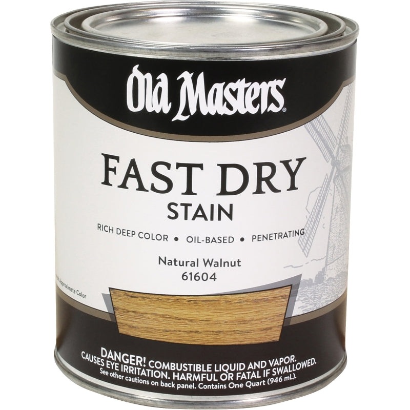 Old Masters 61604 Fast Dry Stain, Natural Walnut, Liquid, 1 qt