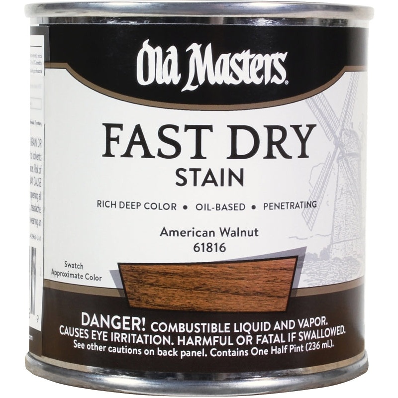 Old Masters 61816 Fast Dry Stain, American Walnut, Liquid, 1/2 pt