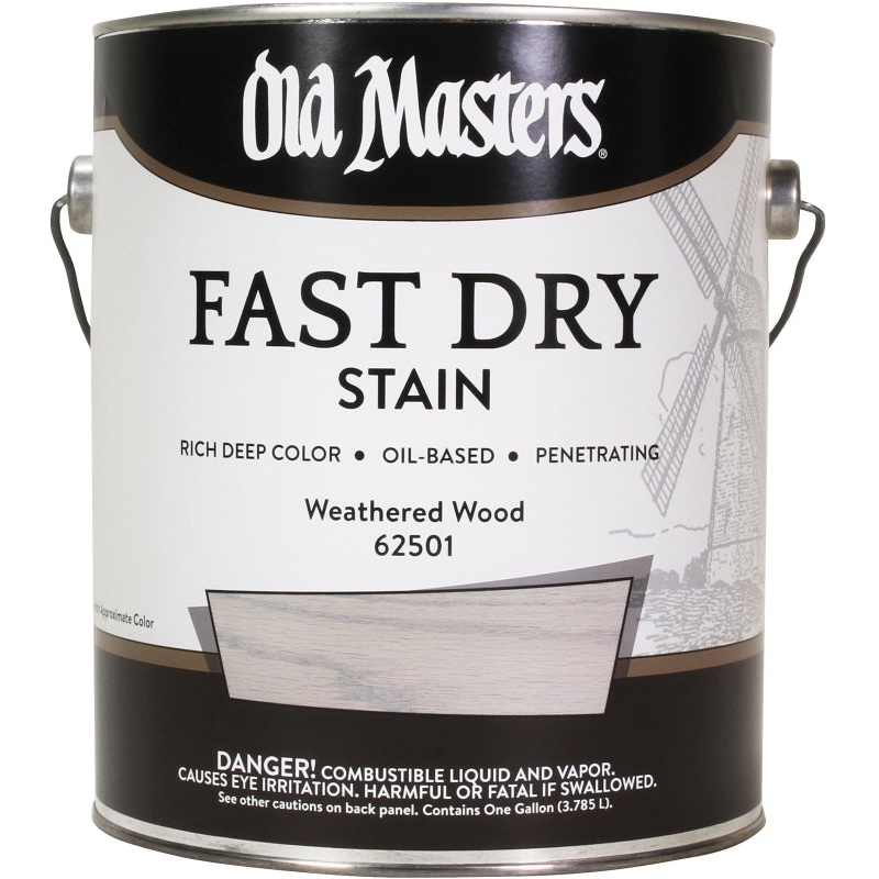 Old Masters 62501 Fast Dry Stain, Weathered Wood, Liquid, 1 gal, Pack of 2