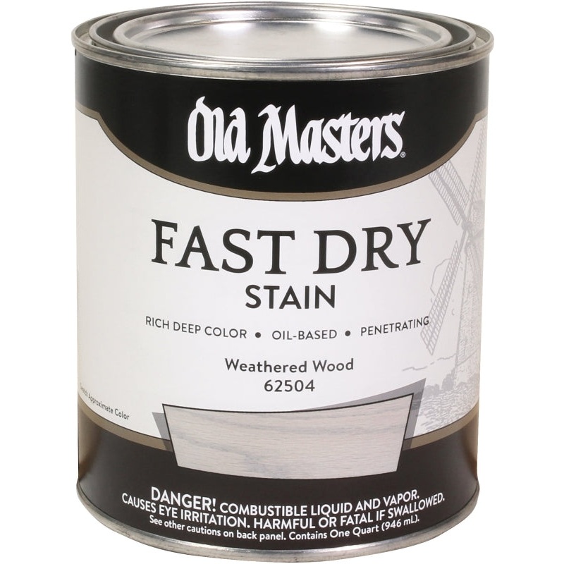 Old Masters 62504 Fast Dry Stain, Weathered Wood, Liquid, 1 qt