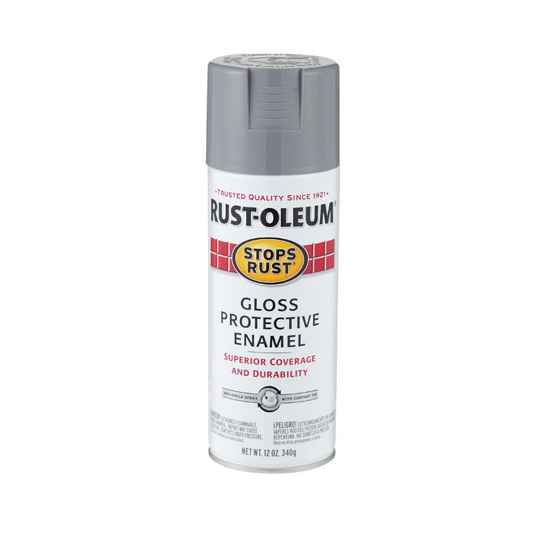 Rust-Oleum Stops Rust Smoke Gray Gloss Protective Enamel Spray 12 oz.