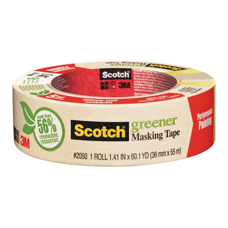 Scotch 1.4 in. W x 60 yd. L General Purpose Masking Tape Medium to High Strength Beige 1 pk