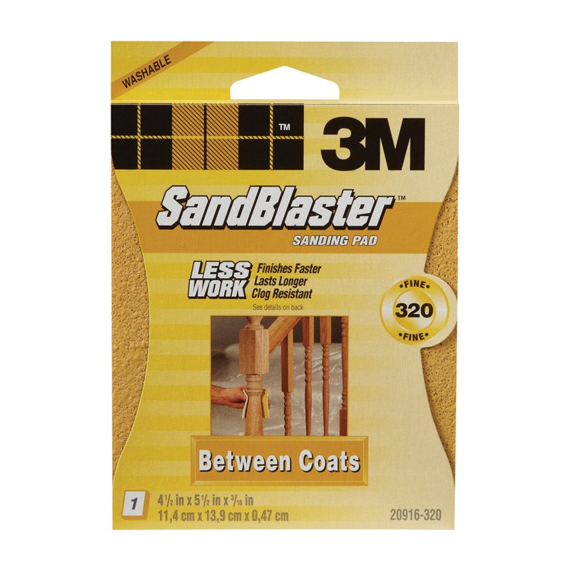3M Sanding Pad 4-1/2 in. W x 5-1/2 in. L 320 Fine