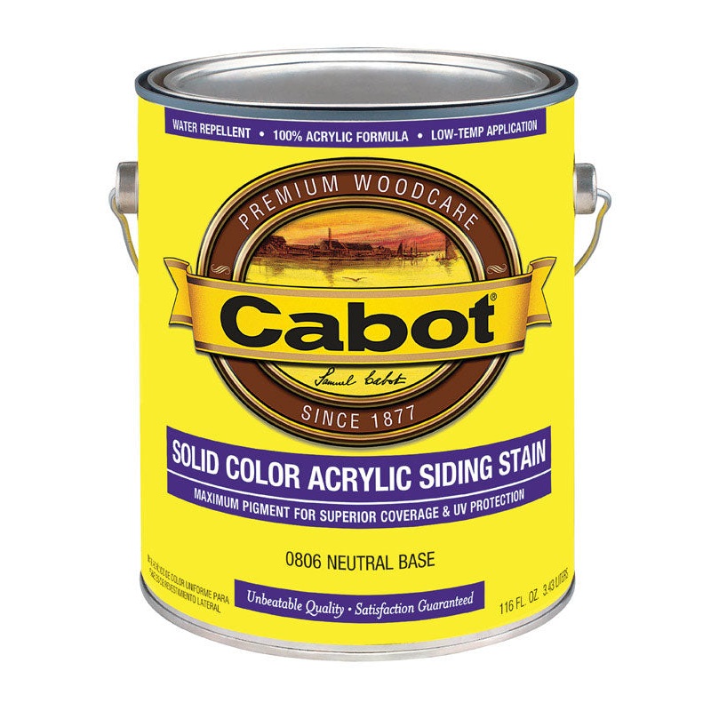 Cabot Solid Color Acrylic Siding Stain Neutral Base Tintable 1 gal.