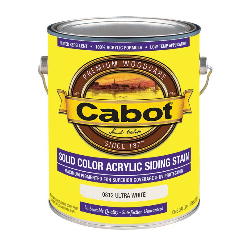 Cabot Solid Color Acrylic Siding Stain Ultra White 1 gal.