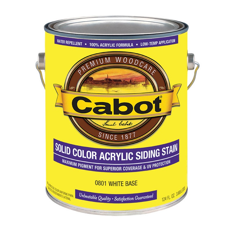 Cabot Solid Color Acrylic Siding Stain White Base Tintable 1 gal.