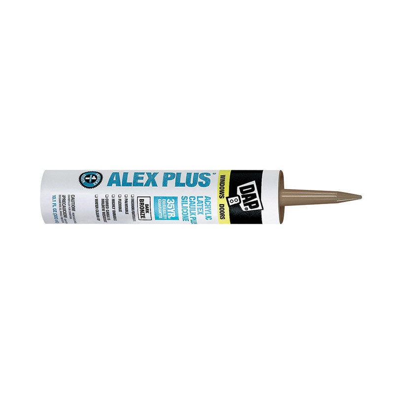 DAP Alex Plus Acrylic Latex Caulk Dark Bronze 10.1 oz.