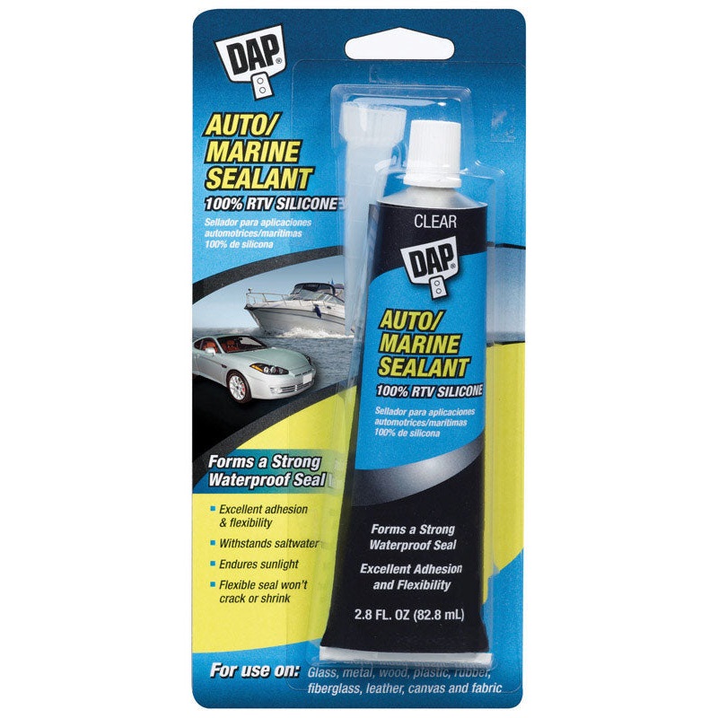DAP Silicone Rubber Auto/Marine Sealant Clear 2.8 oz.