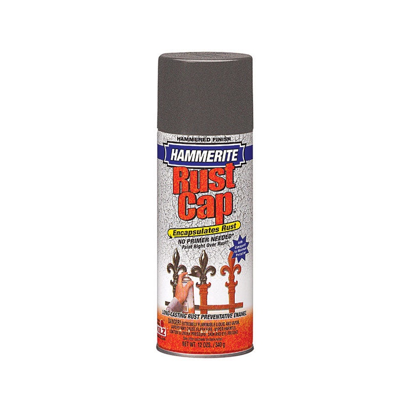 Hammerite Rust Cap Gray Hammered Hammered Enamel Finish Spray 12 oz.