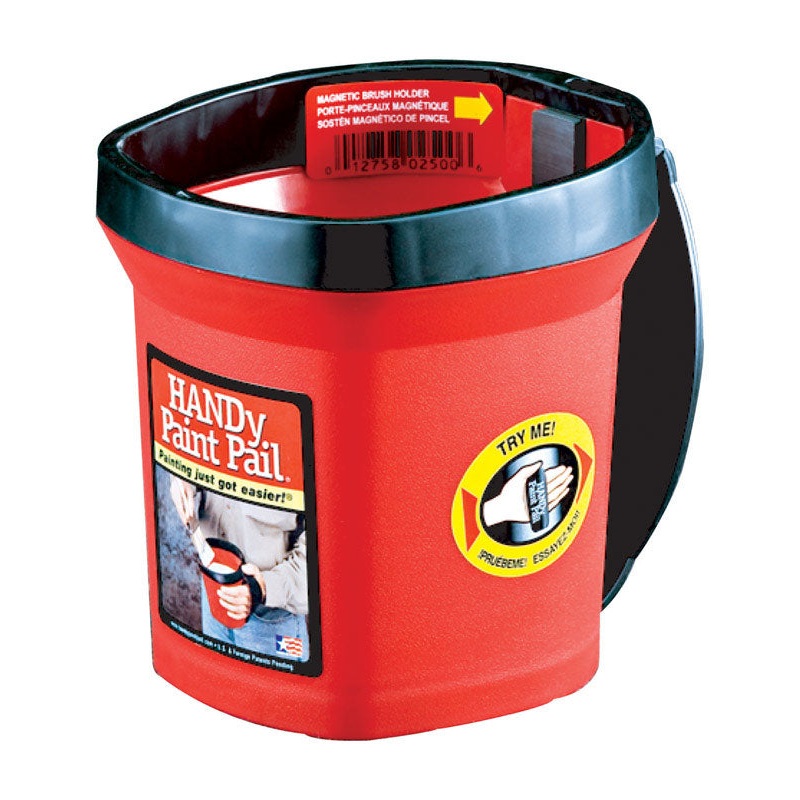 HANDy Paint Pail Plastic Bucket 1 qt. Red