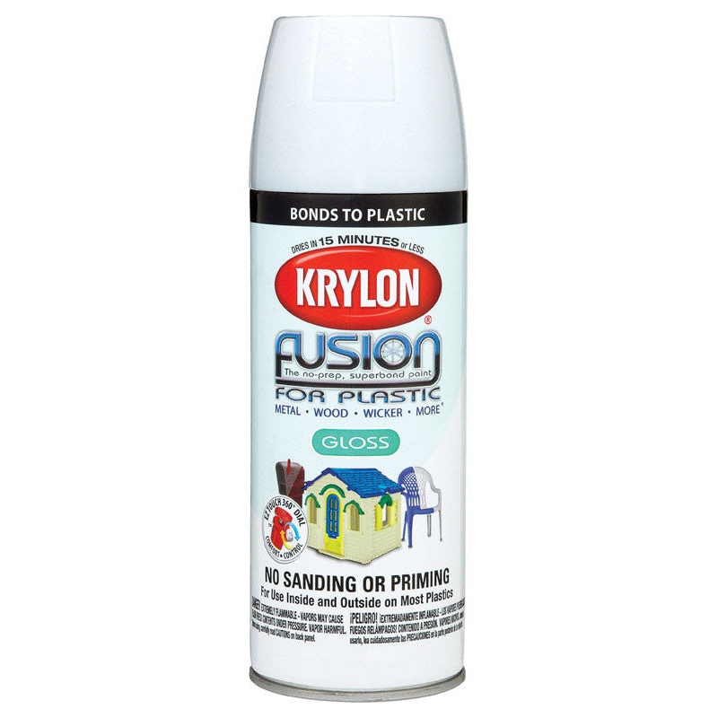 Krylon White Gloss Fusion Spray Paint 12 oz.