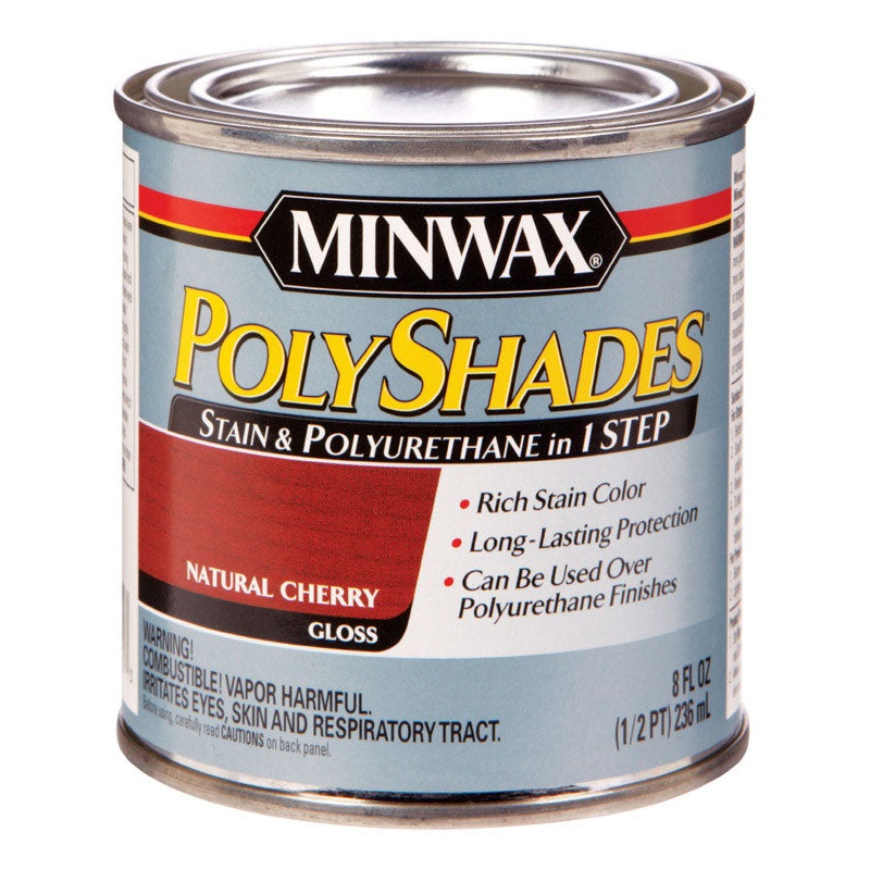 Minwax PolyShades Transparent Polyurethane Polyurethane Stain Natural Cherry 1/2 pt.