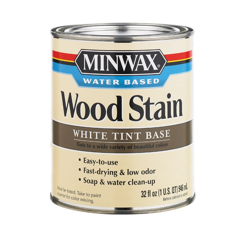 Minwax Transparent Water-Based Wood Stain White Tint Base Tintable 1 qt.