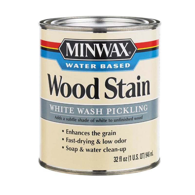 Minwax Transparent Water-Based Wood Stain White Wash Pickling 1 qt.