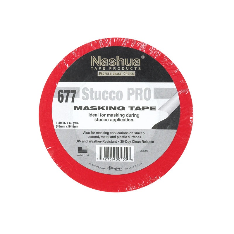 Nashua 1.89 in. W x 60 yd. L Stucco Masking Tape Regular Strength Red 1
