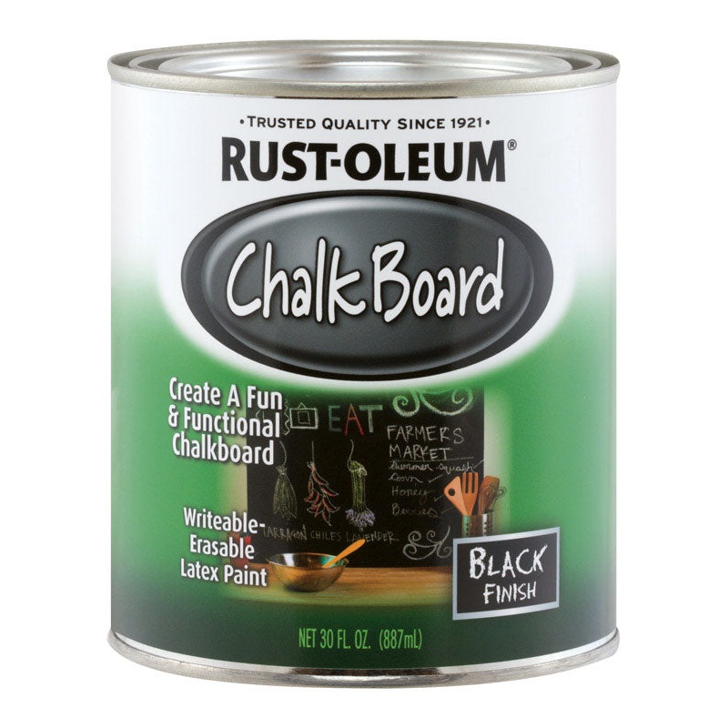 Rust-Oleum Interior Latex Chalkboard Paint Black Flat 1 qt.