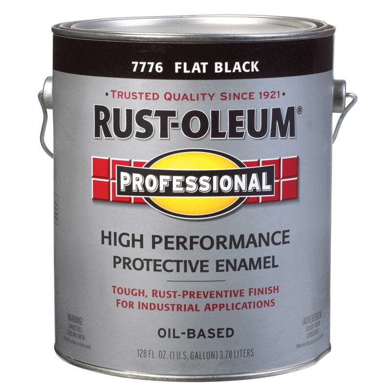 Rust-Oleum Oil Based High Performance Protective Enamel Black Flat 1 gal.
