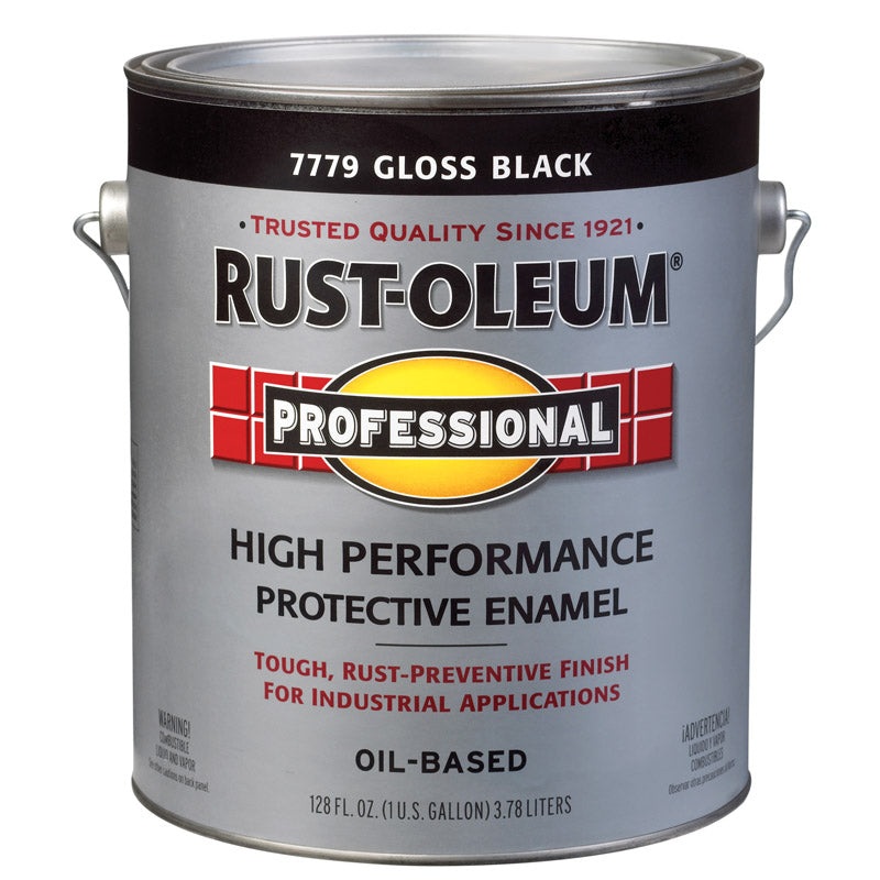 Rust-Oleum Oil Based High Performance Protective Enamel Black Gloss 1 gal.