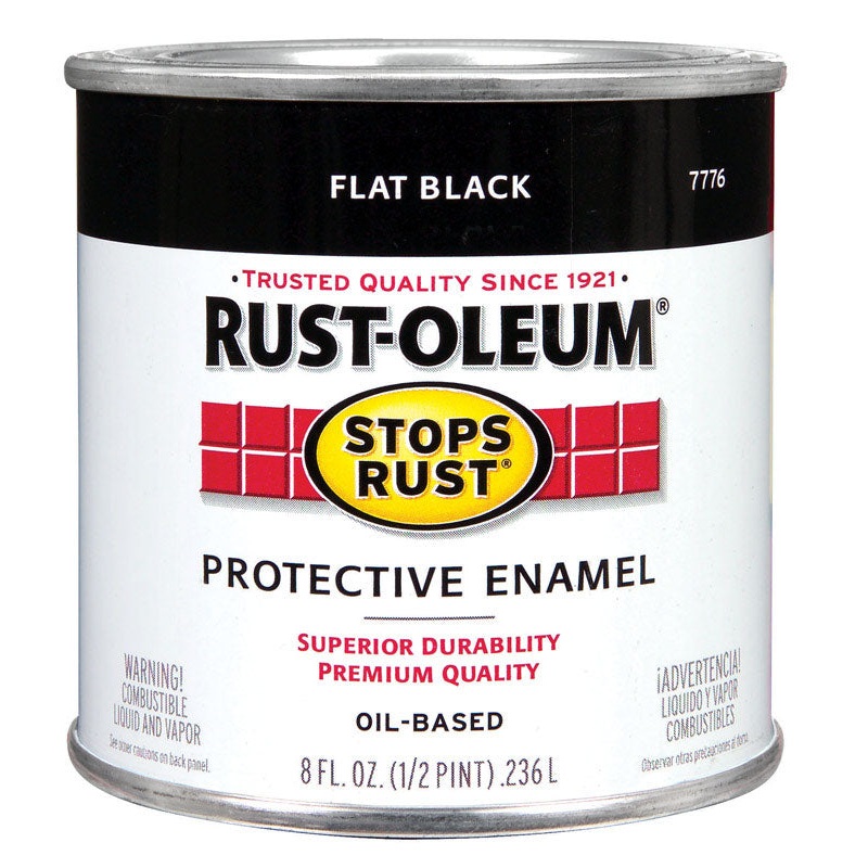 Rust-Oleum Oil Based Protective Enamel Black Flat 1/2 pt.