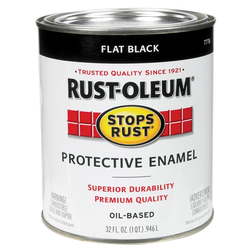 Rust-Oleum Oil Based Protective Enamel Black Flat 1 qt.