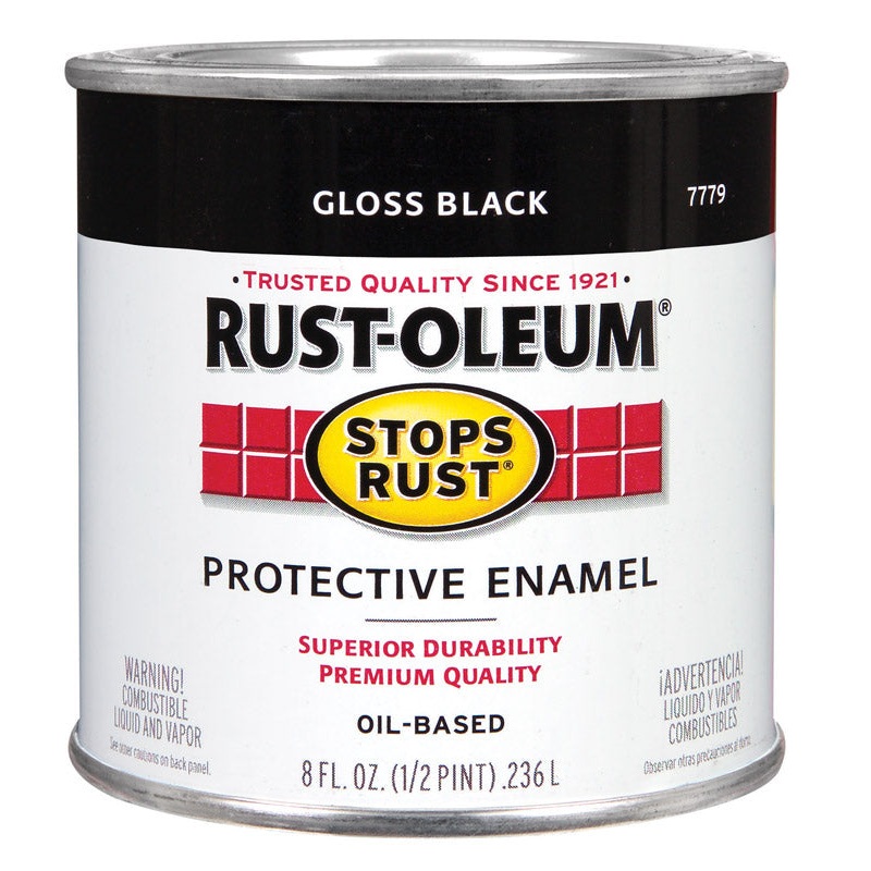 Rust-Oleum Oil Based Protective Enamel Black Gloss 1/2 pt.