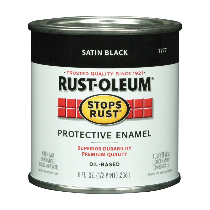 Rust-Oleum Oil Based Protective Enamel Black Satin 1/2 pt.