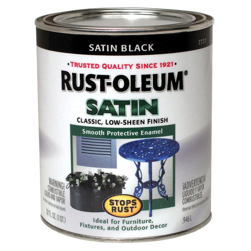 Rust-Oleum Oil Based Protective Enamel Black Satin 1 qt.