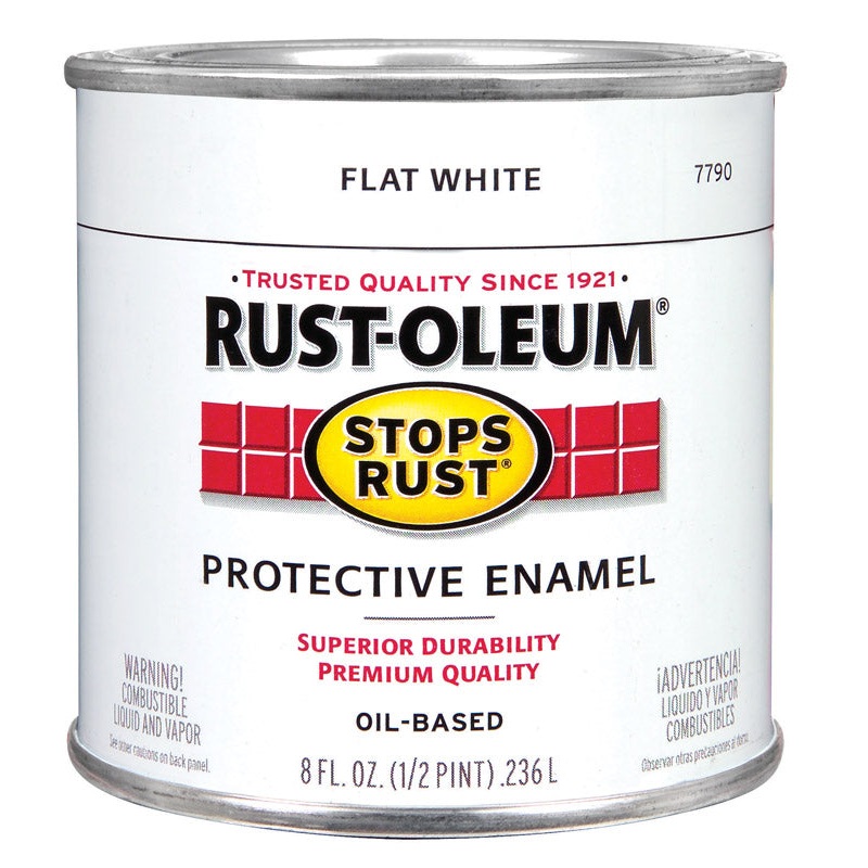Rust-Oleum Oil Based Protective Enamel White Flat 1/2 pt.